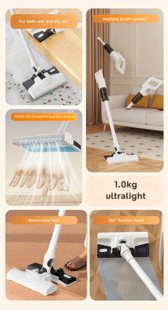 Cordless vacuum features and use examples