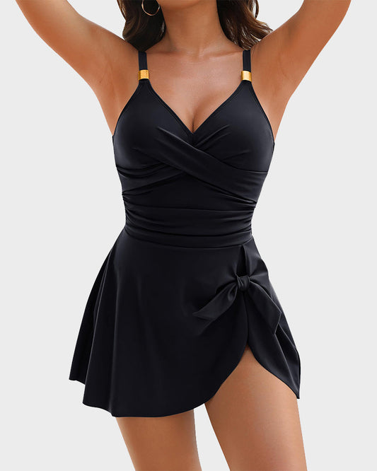 Knot-Detail Swim Dress