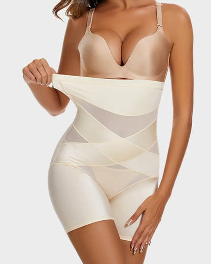 Crossover High-Waist Shaping Shorts