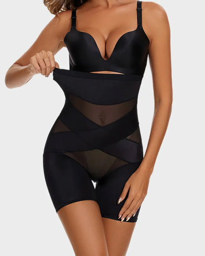 Crossover High-Waist Shaping Shorts