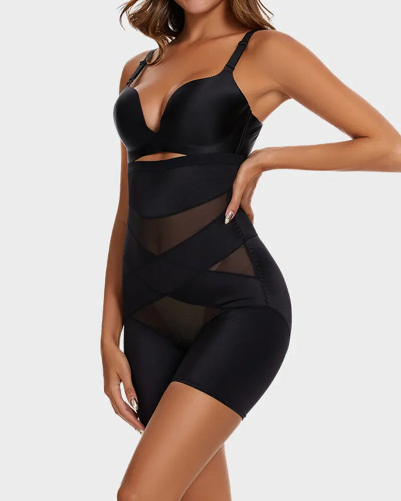 Crossover High-Waist Shaping Shorts