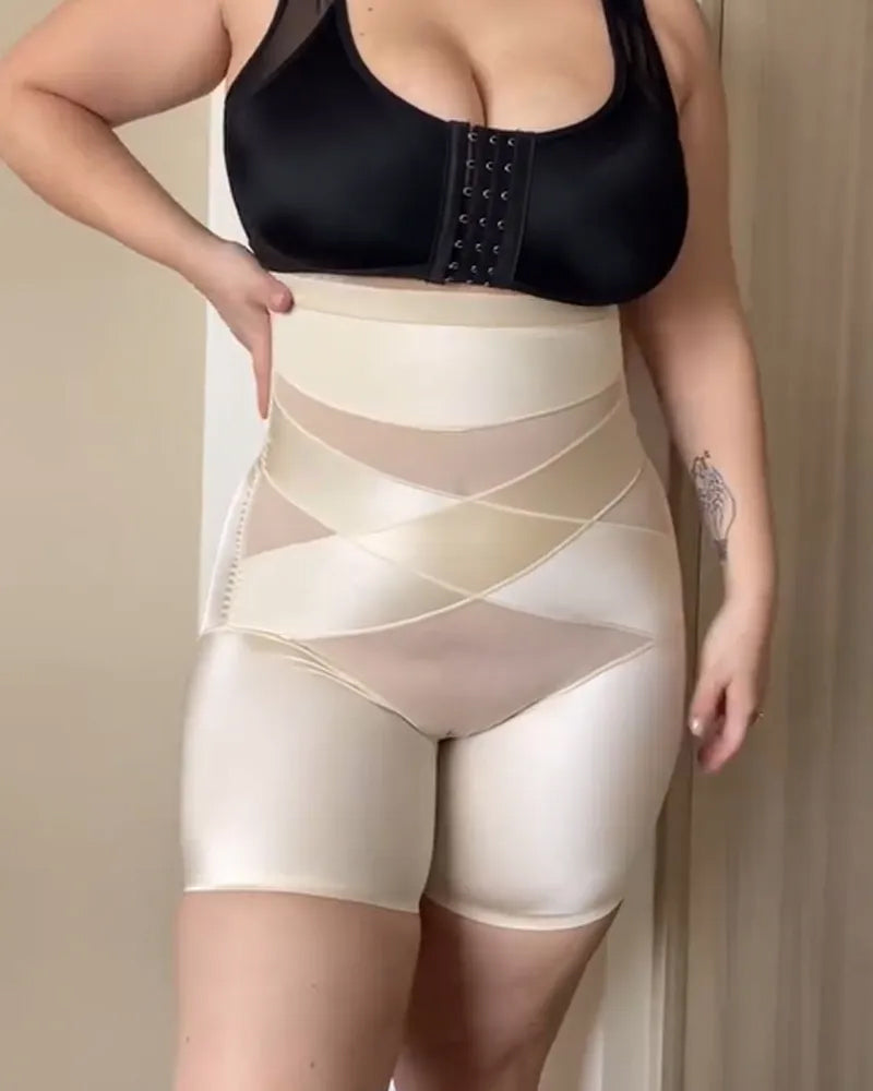 Crossover High-Waist Shaping Shorts