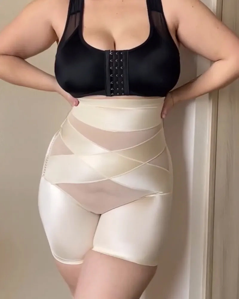 Crossover High-Waist Shaping Shorts